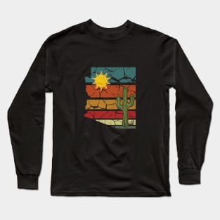 Retro Arizona with Sun and Cactus Long Sleeve T-Shirt